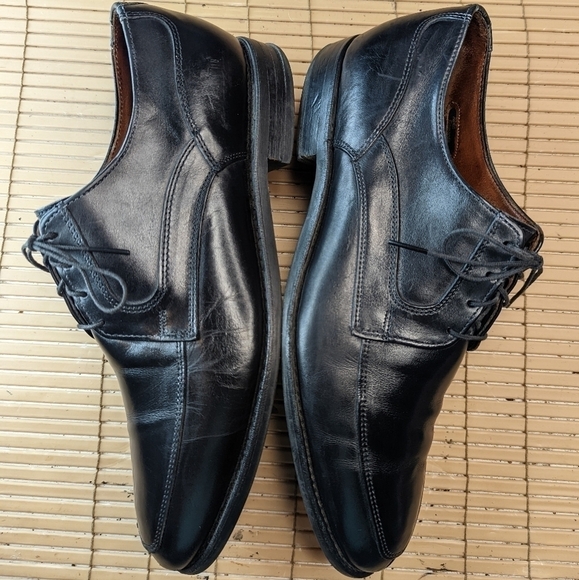 Allen Edmonds "Montgomery" Black Leather Split Toe Oxfords Dress Shoes Size 10D - Picture 7 of 11